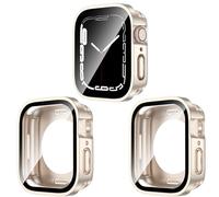 Kawoco Pack of 2 Waterproof Case for Apple Watch 42 mm Series 10 with Tempered Glass Screen Protector, 360° All-Round PC 2-in-1 Front & Back Case Protective Case for iWatch 42 mm, 2 Starlight