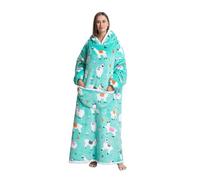 Kawoja Extra Long Oversized Blanket Hoodie,Wearable Blanket with Sleeves and Giant Pockets,Super Warm and Cozy Fleece Throw Sweatshirt for Women Men