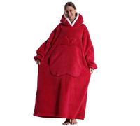 Kawoja Extra Long Oversized Blanket Hoodie,Wearable Blanket with Sleeves and Giant Pockets,Super Warm and Cozy Fleece Throw Sweatshirt for Women Men