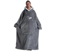 Kawoja Extra Long Oversized Blanket Hoodie,Wearable Blanket with Sleeves and Giant Pockets,Super Warm and Cozy Fleece Throw Sweatshirt for Women Men