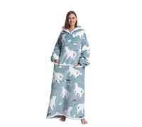 Kawoja Extra Long Oversized Blanket Hoodie,Wearable Blanket with Sleeves and Giant Pockets,Super Warm and Cozy Fleece Throw Sweatshirt for Women Men
