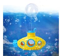 kawosun Floating Aquarium Decoration, Cute Retro Submarine Aquarium Decoration, Safe Fish Toy Betta Cichlid Gold Fish Shrimp Hermit Crab Game Companion Aquarium Accessories(Yellow)