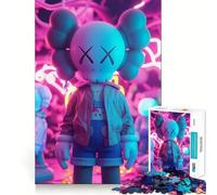 Kaws Aesthetic 1000 Piece Jigsaws for Adults DIY Play Firm Edge Pattern Assemble Furniture Decor (38x52cm)