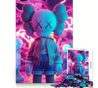 Kaws Aesthetic Jigsaw Puzzle 1000 Piece Recall Enhancer Thick Material Pattern Assemble Birthday Gift (38x26cm)