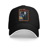 kawyvsjop Ghostface Let's Watch Scary Movies Baseball Cap Classic Dad Trucker Hat Black