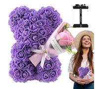 Kaxenig Flower Bear | Artificial Flower Bear | Bear Flower Bear With Clear Box | Handmade Romantic Flower Bear | Birthday Valentines Day For Girlfriend Love Friends Wife