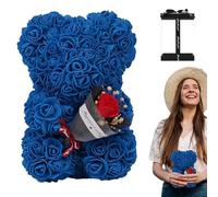 Kaxenig Rose Flower Bear | Artificial Flower Bear | Bear Rose Flower Bear With Clear Box | Handmade Romantic Rose Flower Bear | Birthday Valentines Day Gift For Girlfriend Love Friends Wife