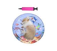 Kaxenig Water Mat for Cats - Interactive Round Cat Play Mat - Play Bed for Swimming Beach Travel Pool Outdoor Nursery Summer Sleeping Bath Game