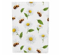 Kaxepren Unicorn Pattern Passport Holder for Travel Rainbow Pineapple Cake Love Heart PU Leather Passport Cover Wallet Cute Passport Card Holder for Women and Men, Bees and Flowers, Travel Wallet