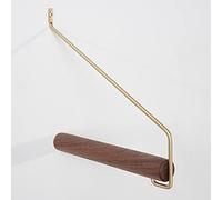 KAXGU Clothing Rack Small Clothing Rail Wall Mounted Combination of Brass and Solid Wood, Simple Style Detachable Multi-Purpose Hanging Rod for Closet Storage/Beech