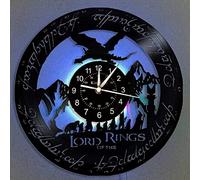 KAXGU Vinyl Record Wall Clock, Lord of The Rings Led 7 Color Night Lamp Retro Wall Clock, Lord of The Rings Gifts for Living Room, Kids Bedroom, Kitchen, Unique Wall Clocks Handmade Home Wall Decor