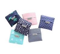 Kaxich 4 Pack Foldable Shopping Bags Reusable Eco-friendly Grocery Tote Bags Shopper Bag Folding into Attached Pouch (Random Color)