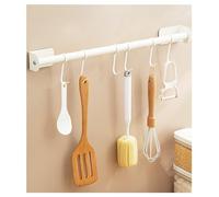 KAXIMON Self Adhesive Hook Rack, 30 cm Sticky Hooks Wall Mounted for Kitchen, Bathroom, Sink