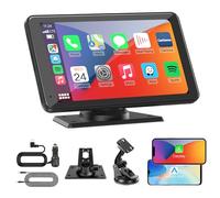 KAXRUO Portable Wireless CarPlay Android Auto Screen - Car Stereo 7" HD Touchscreen Radio CarPlay Screen for Car Fits Apple&Android, Car Audio Receivers with Bluetooth/AUX/FM/Voice Control