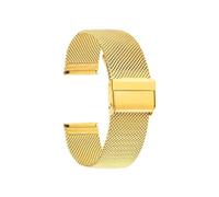KAXSFE 0.6mm Mesh Metal Milanese Strap 12mm 13mm 14mm 17mm 18mm 19mm 20mm 22mm Solid Stainless Steel Watch Band Replacement Wristband(Gold,17mm)