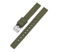 KAXSFE 12mm Silicone Strap Compatible With Casio LQ-139 LQ-130/140 Watches Women Soft Ultra-thin Rubber Watch Band Universal Wrist Bracelet(Army Green 01)