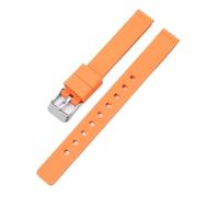 KAXSFE 12mm Silicone Strap Compatible With Casio LQ-139 LQ-130/140 Watches Women Soft Ultra-thin Rubber Watch Band Universal Wrist Bracelet(Orange 01)