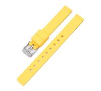 KAXSFE 12mm Silicone Strap Compatible With Casio LQ-139 LQ-130/140 Watches Women Soft Ultra-thin Rubber Watch Band Universal Wrist Bracelet(Yellow 01)
