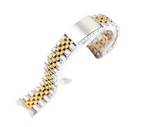 KAXSFE 18/19/22mm/20mm Stainless Steel Luxury Strap Compatible With Rolex 46mm 43 Band Metal Solid Watch Loop For Datejustseiko Bracelet(Silver gold,19mm)