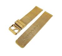 KAXSFE 18mm 20mm 22mm 24mm Width 1.0 Thick Line Full Solid Stainless Steel Pin Buckle Watchband Milanese Mesh Universal End Watch Band(Gold,18mm)