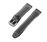 KAXSFE 20mm 21mm Cowhide Watch Strap Compatible With IWC Pilot Portugieser Portofino Watchband Men Women Business Soft Calfskin Watch Bracelet(Black,21mm)
