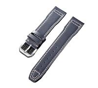 KAXSFE 20mm 21mm Cowhide Watch Strap Compatible With IWC Pilot Portugieser Portofino Watchband Men Women Business Soft Calfskin Watch Bracelet(Blue,21mm)