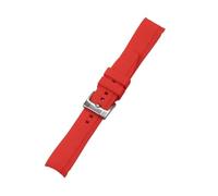 KAXSFE 20mm 22mm Silicone Bracelet Compatible With Swatch Waterproof Wristband Compatible With Citizen Curved End Arc Rubber Strap Men Universal Watch Band(Red,22mm)