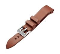 KAXSFE 21MM Silicone Rubber Watch Strap Compatible With RADO CAPTAIN COOK Diving Bracelet Black Green Blue The(Brown silver,21mm)