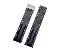 KAXSFE 22/24mm Compatible With Breitling Leather Watch Band Strap B01 Colt Chronograph Avenger AVIATOR 8 Steel Folding Buckle(BNL-1(1),22mmSilver Buckle)