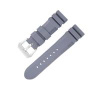 KAXSFE 22mm 24mm 26mm Silicone Watch Strap Compatible With Penahai Waterproof Rubber Band Sport Soft Wristband Women Men Bracelet Accessories(Gray Silver,26mm)