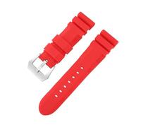 KAXSFE 22mm 24mm 26mm Silicone Watch Strap Compatible With Penahai Waterproof Rubber Band Sport Soft Wristband Women Men Bracelet Accessories(Red Silver,22mm)