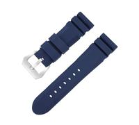 KAXSFE 22mm 24mm 26mm Silicone Watch Strap Compatible With Penahai Waterproof Rubber Band Sport Soft Wristband Women Men Bracelet Accessories(Blue Silver,22mm)