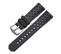 KAXSFE 22mm Silicone Watch Strap Compatible With Tag Heuer Racing F1 WAZ2113 Sports Series Accessories Rubber Men Band(Black-silver)