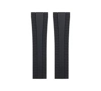 KAXSFE 22x18mm Rubber Watchband Normal Buckle Replace Compatible With Superocean Navitimer/Avenger/Breitling Strap(Black,Slider Normal Buckle)