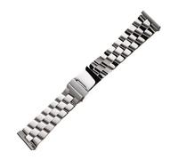 KAXSFE 24mm Matte Polished Solid Stainless Steel Watchband Strap Compatible With Breitling Avenger Metal Folding Clasp Accessory(Polished silver)