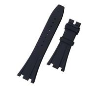 KAXSFE 27mm Soft Rubber Watchband Compatible With AP Strap Royal Oak Offshore Watch Band Black Fold/pin Buckle Accessories(Rose Pin Buckle)