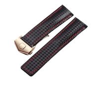 KAXSFE Black Calfskin Leather Watchband Compatible With Tag Heuer Aquaracer 300 CARRERA F1 Watch Strap Bracelet Men 19mm 20mm 22mm(Black-rose gold,20mm)