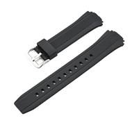 KAXSFE Compatible With Casio EDIFICE Series Replacement EF-552 Resin Watch Strap Waterproof Watchband TPU Wristband Sports Bracelet(Black-sliver clasp)