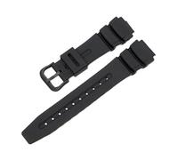 KAXSFE Compatible With Casio Watch Rubber Strap DW-290 DW-340 AD-300 Resin Wristband Replace Accessories Band Sport Waterproof Bracelet With Tool(Black-black clasp)