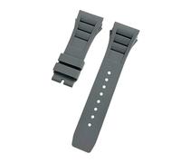 KAXSFE Compatible With RICHARD MILLE RM055 RM011 Series Waterproof Wristband Convex Mouth 25mm Soft Comfortable Rubber Watch Strap Watch Bracelet(Grey,25mm silver buckle)