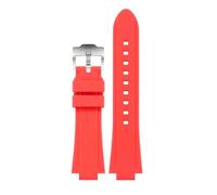 KAXSFE Compatible With Tissot T061.717A/T061.310/T061.510 Convex Silicone Rubber Watch Band Diving Bracelet Men's Wristbands Replacement Strap(Red K silver,24x16mm)