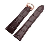 KAXSFE Cowhide Watch Band Suitable Compatible With Cartier W7100060 Men's Watch Band 22mm 23mm 24mm 25mm(Brown Rose Gold,17mm)