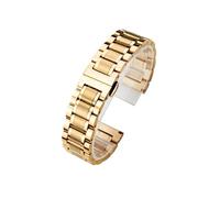 KAXSFE Curved Metal Stainless Steel Strap 18mm 20mm 22mm 24mm Solid Butterfly Buckle Accessories Universal Watchband(Gold,20mm)