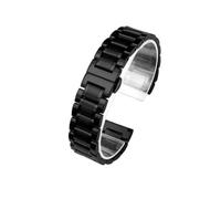 KAXSFE Curved Metal Stainless Steel Strap 18mm 20mm 22mm 24mm Solid Butterfly Buckle Accessories Universal Watchband(Black,20mm)