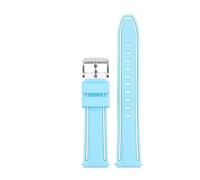 KAXSFE Double Color Silicone Strap Compatible With Omega X Swatch Joint MoonSwatch Planet Band Men Women Quick Release Sport Watch Bracelet 20mm(Light blue white)