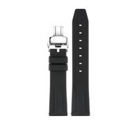 KAXSFE Fluoro Rubber Strap Compatible With Tissot Compatible With IWC Compatible With Omega Seiko Silicone Men Watch(02 silver,22mm)
