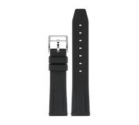 KAXSFE Fluoro Rubber Strap Compatible With Tissot Compatible With IWC Compatible With Omega Seiko Silicone Men Watch(02 H silver,20mm)