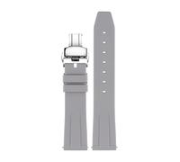 KAXSFE Fluoro Rubber Strap Compatible With Tissot Compatible With IWC Compatible With Omega Seiko Silicone Men Watch(04 silver,19mm)