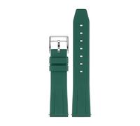 KAXSFE Fluoro Rubber Strap Compatible With Tissot Compatible With IWC Compatible With Omega Seiko Silicone Men Watch(06 H silver,24mm)