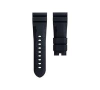 KAXSFE Import Soft FKM Fluoro Rubber Watchband Compatible With Panerai Strap Compatible With SUBMERSIBLE PAM111/441 24mm 26mm Bracelet Universal Belt(Black,24-22MM_SILVER ROUND BUCKLE)